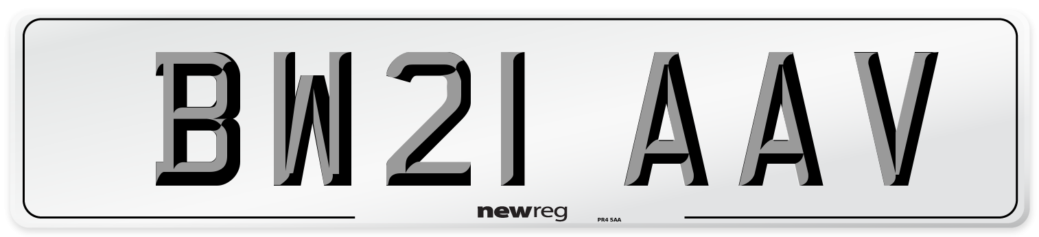BW21 AAV Number Plate from New Reg